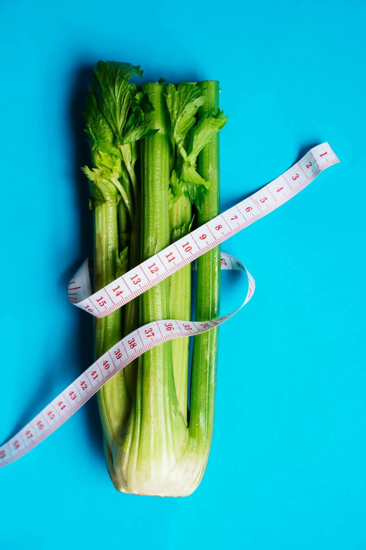 celery with measuring tape